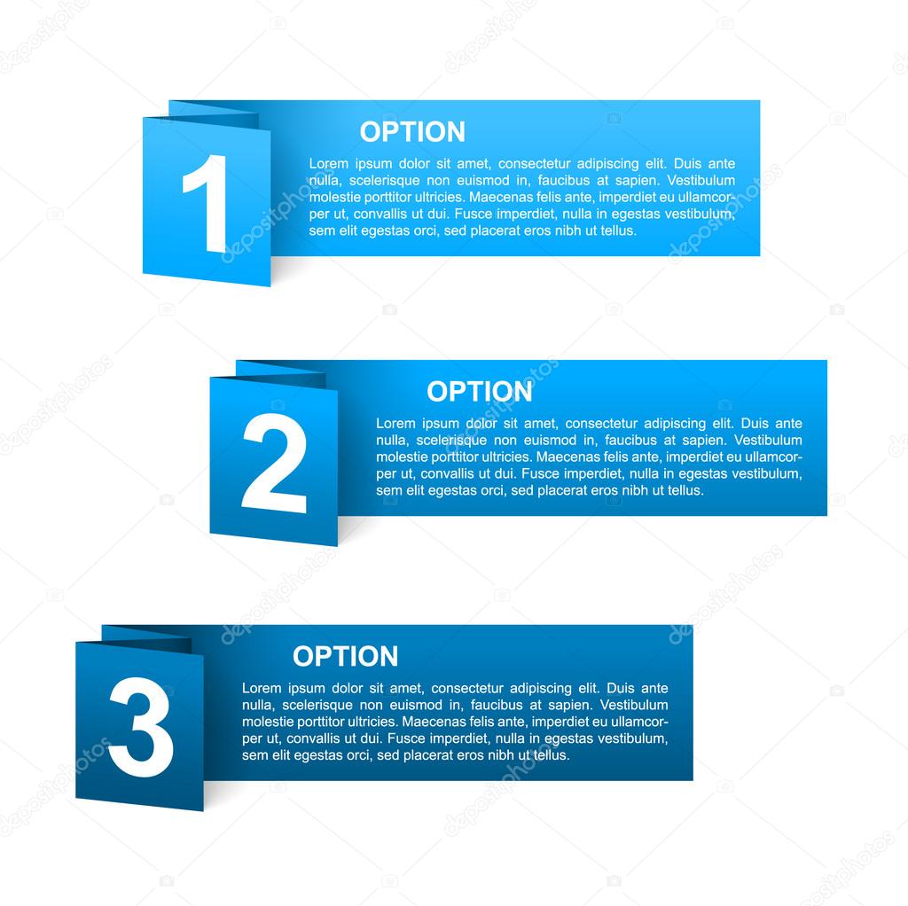 vector blue paper option labels