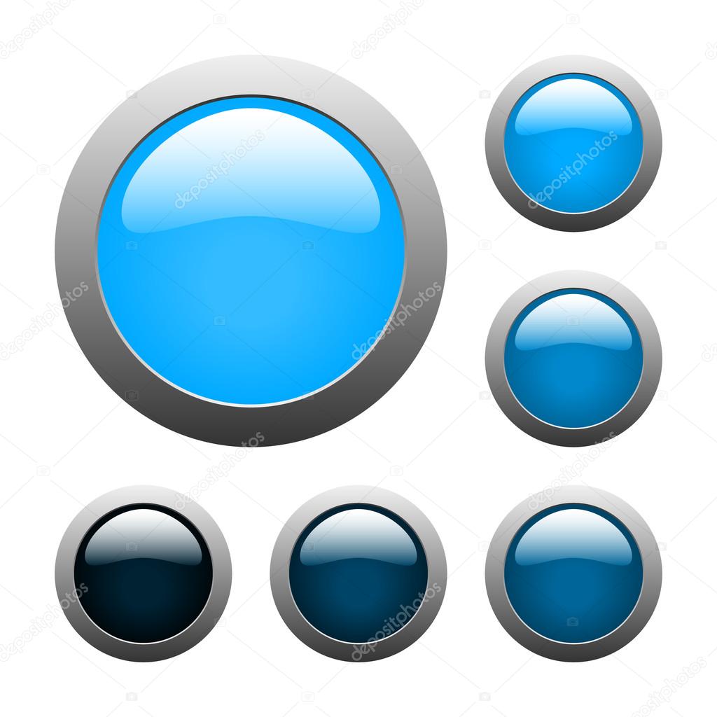 vector blue glass buttons