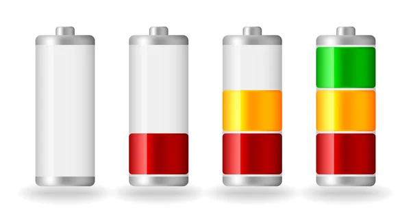 Vector glossy battery fullness indicator — Stock Vector