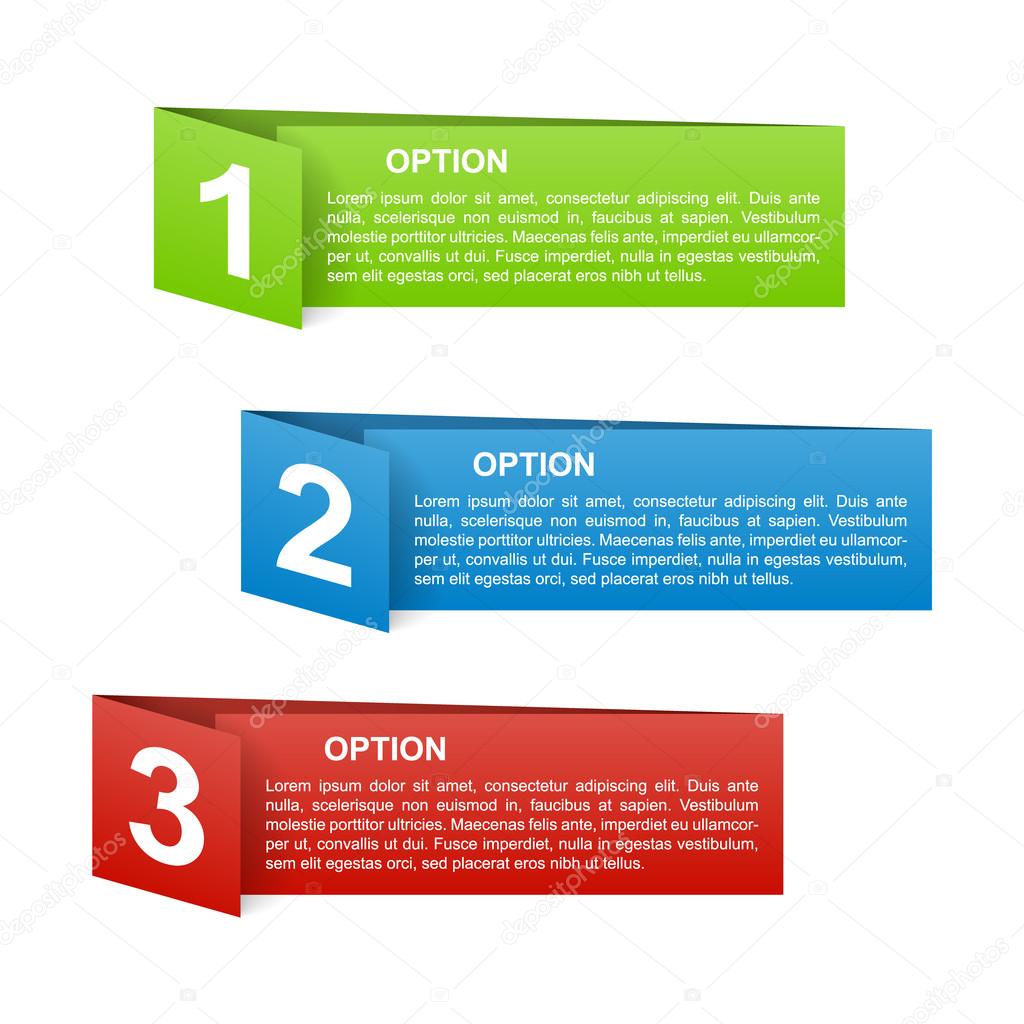 vector color paper option labels