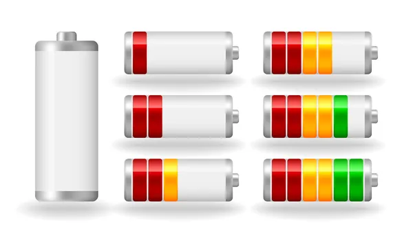 Vector brillante indicador de plenitud de la batería — Vector de stock