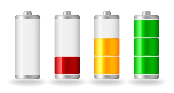 Vector glossy battery fullness indicator — Stock Vector