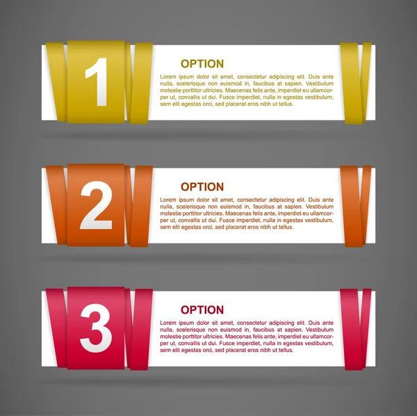 Vector color paper option labels — Stock Vector