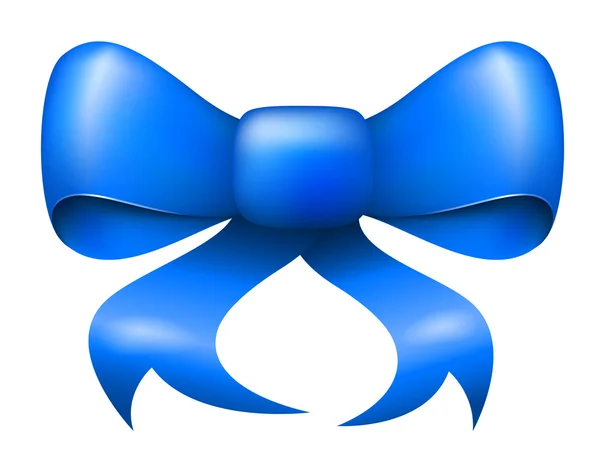 Vector blue christmas ribbon bow — Stock Vector