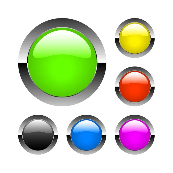 Vector glass buttons — Stock Vector