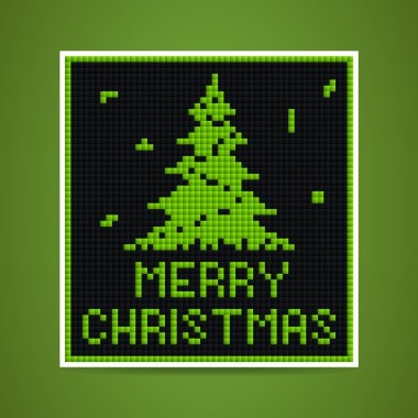 vektör yeşil Noel tetris kartı