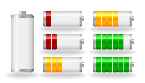 Indicatore di pienezza della batteria vettoriale lucido — Vettoriale Stock