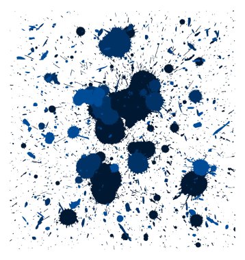 Vector mavi fırça splatters
