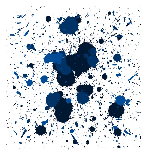 Vector blauwe borstel splatters — Stockvector