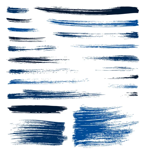 蓝色矢量画笔笔划 — 图库矢量图片