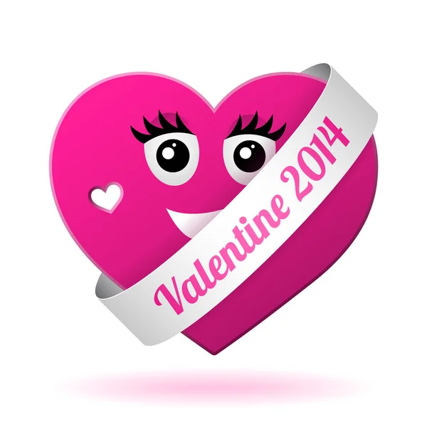 Vettore ragazza valentine cuore — Vettoriale Stock