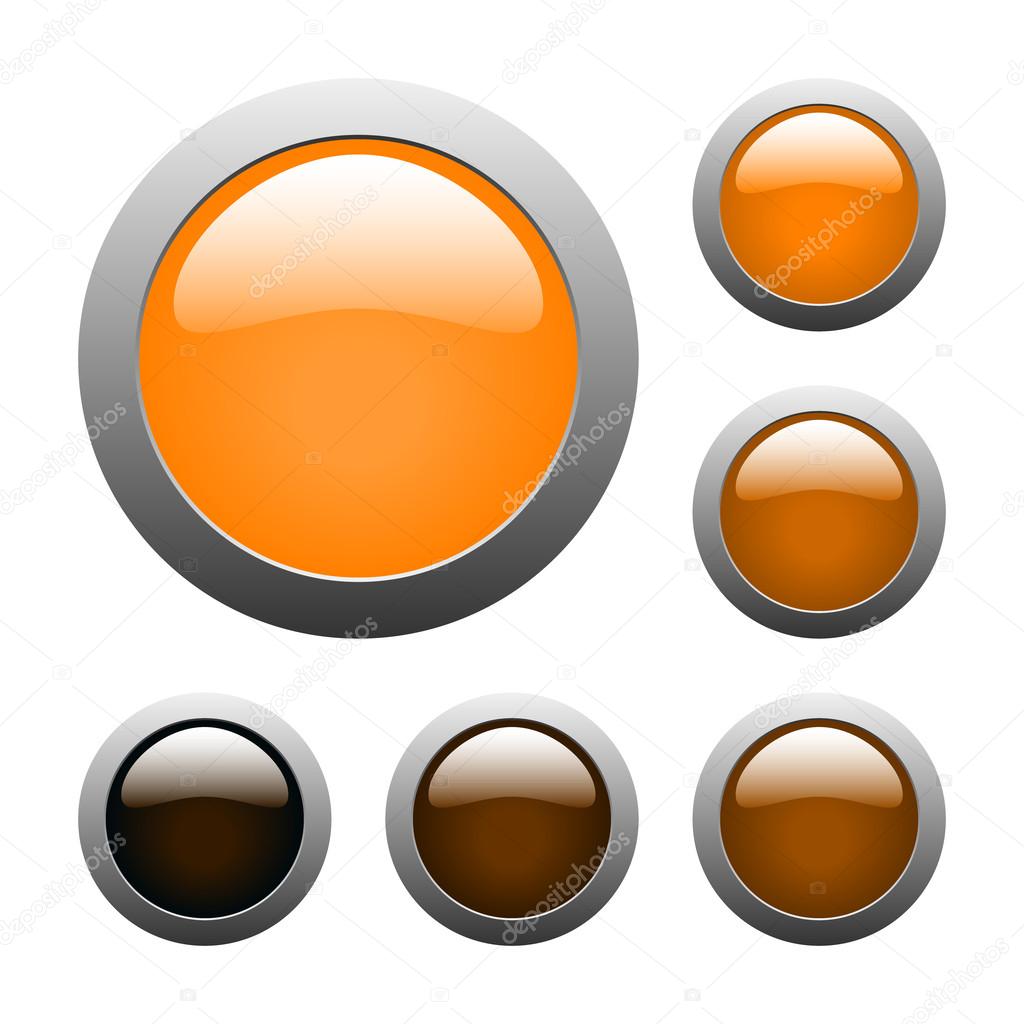 vector orange glass buttons