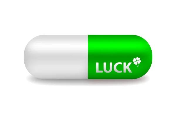 Vector píldora de la suerte — Vector de stock