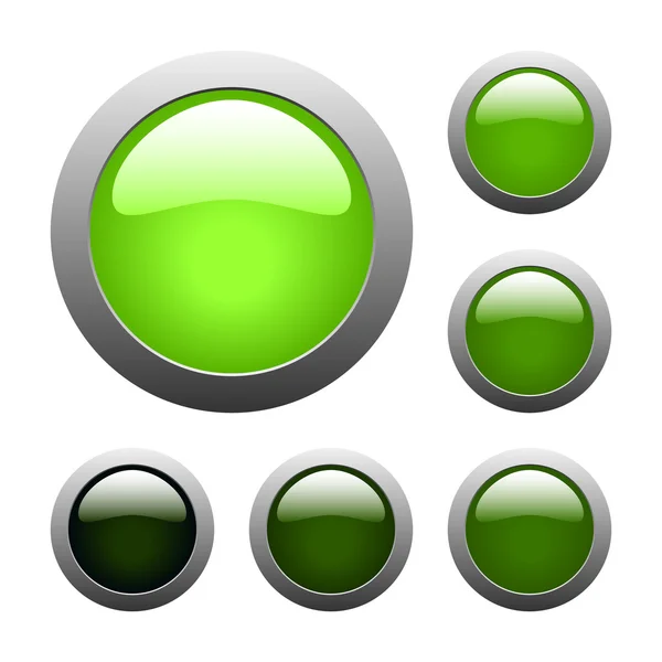 Vector green glass buttons — Stock Vector