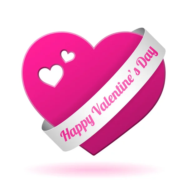 Vector pink valentine heart — Stock Vector