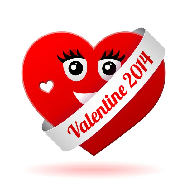 Vector girl valentine heart — Stock Vector