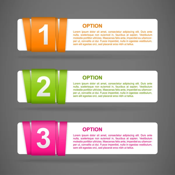 Etiquetas de opción de papel de color vector — Vector de stock