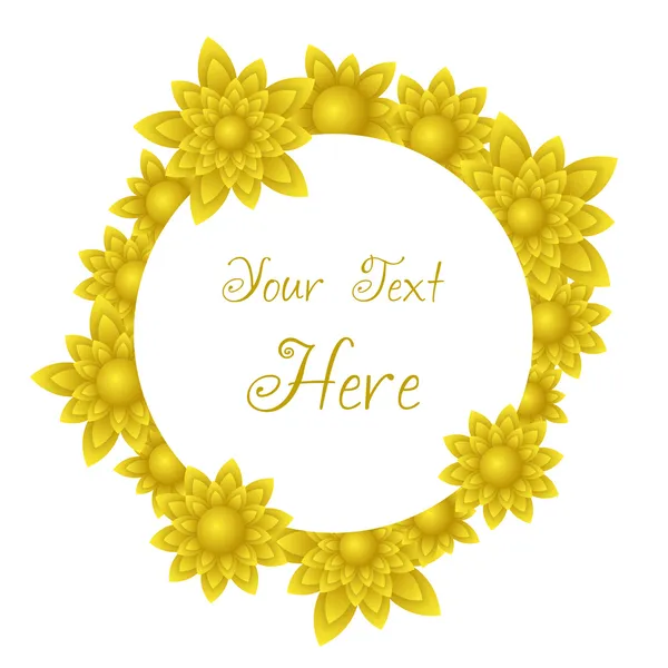 Vector yellow rounded flower frame — Stock Vector