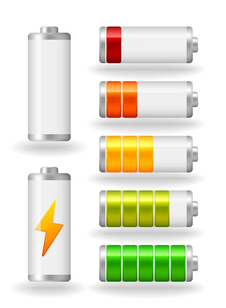 Vecteur brillant indicateur de plénitude de la batterie — Image vectorielle