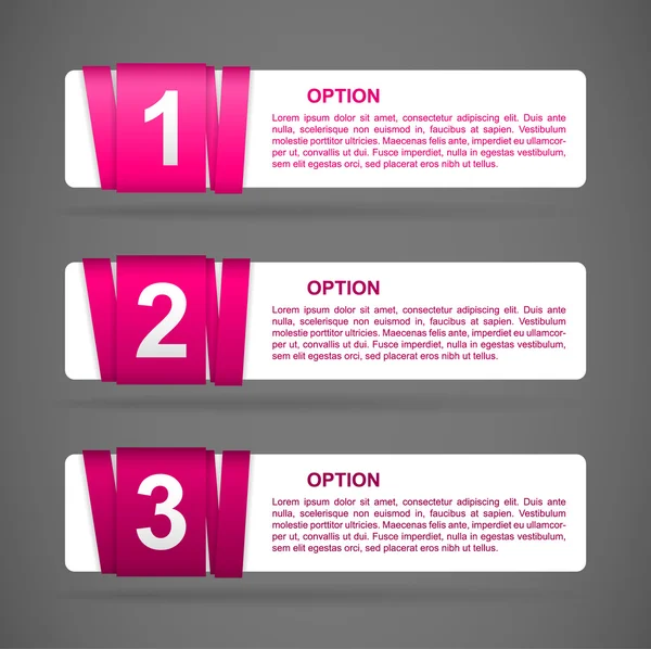 Etiquetas de opção de papel rosa vetorial — Vetor de Stock