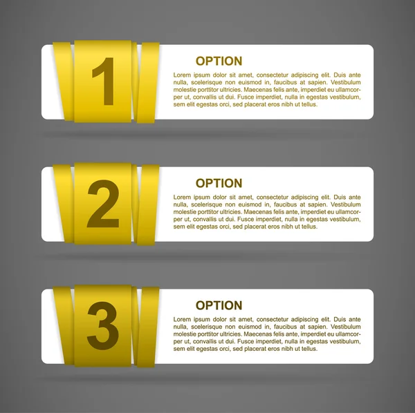 Etiquetas de opção de papel amarelo vetorial — Vetor de Stock