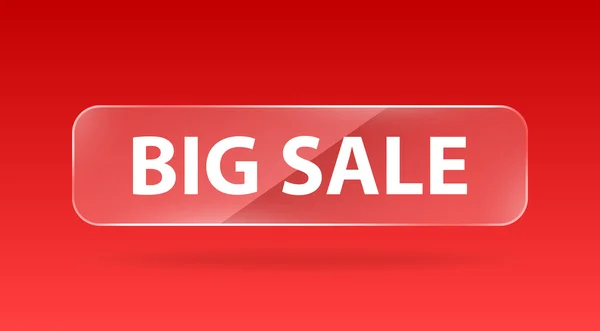 Vector glass button big sale — Stock Vector