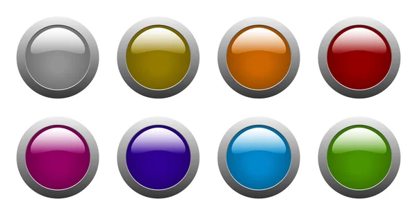 Botões de vidro de cor vetorial — Vetor de Stock