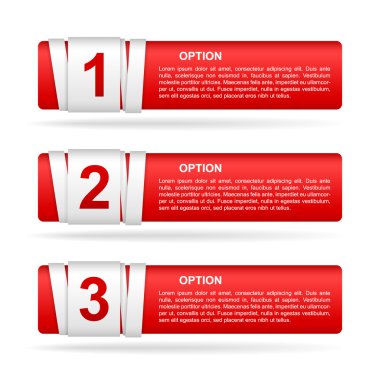 Kırmızı kağıt seçeneği Etiketler vektör