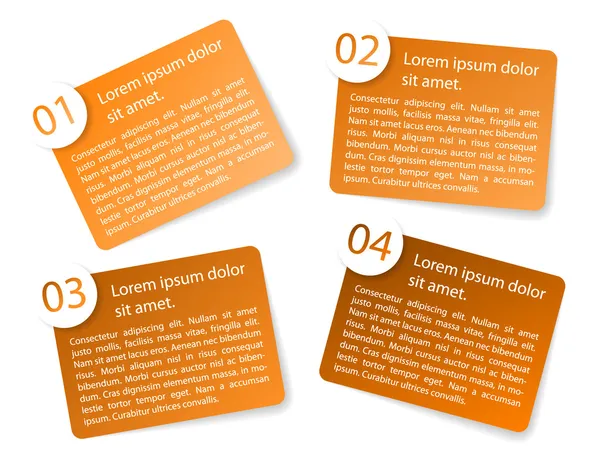 Vektor narancssárga szögletes papírt beállítás címke — Stock Vector