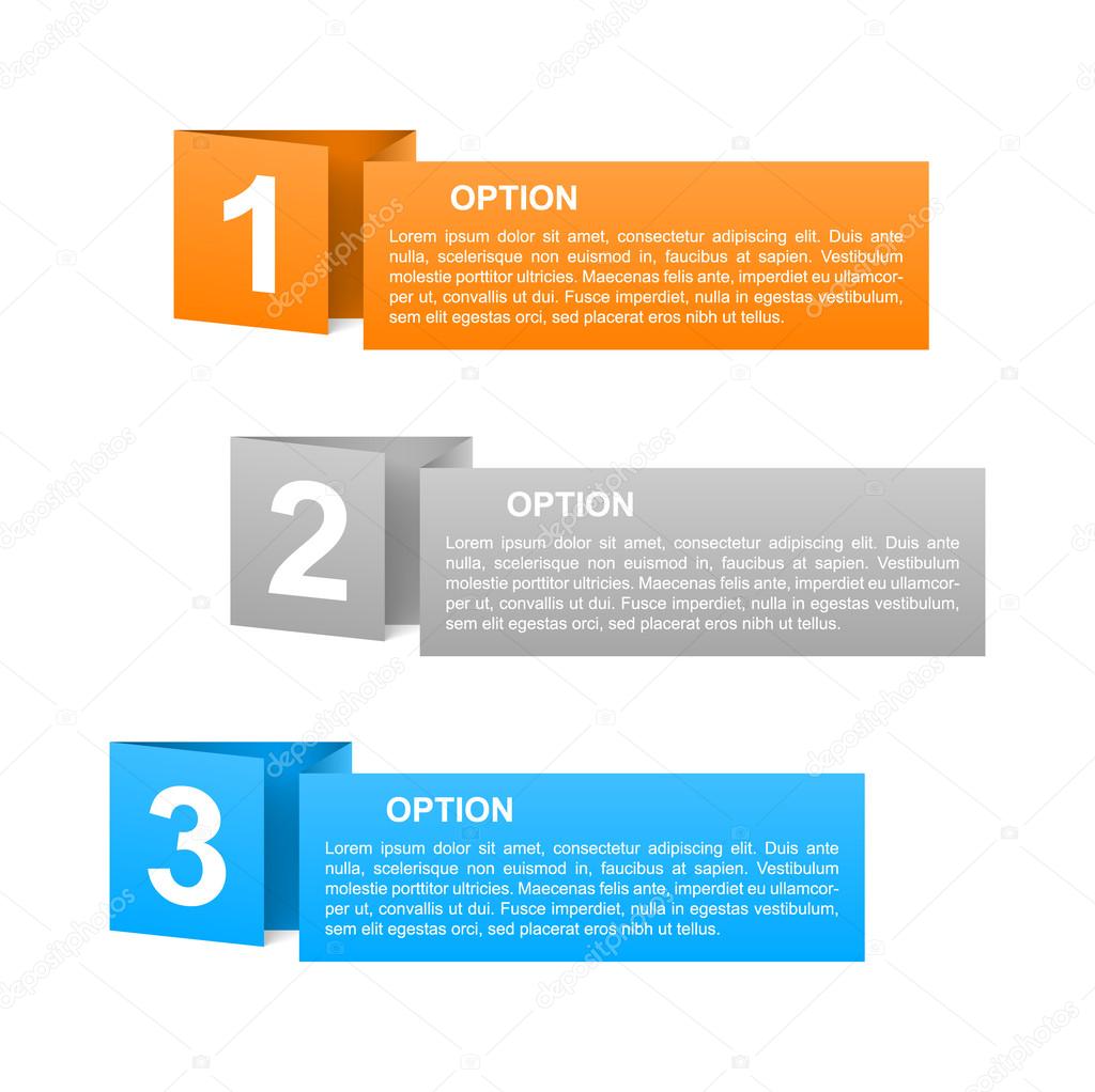 vector color paper option labels