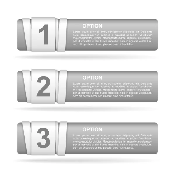 Vector gray paper option labels — Stock Vector