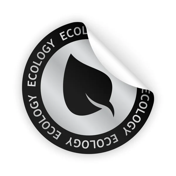 Etiqueta engomada doblada ecología vector — Vector de stock