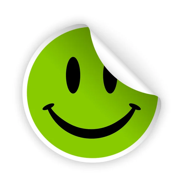 Vector sonrisa doblado pegatina — Vector de stock