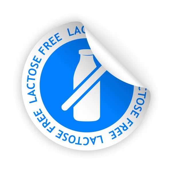 Vector lactose vrij gebogen sticker — Stockvector