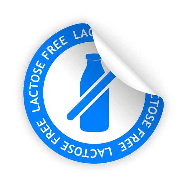 Vector lactose vrij gebogen sticker — Stockvector