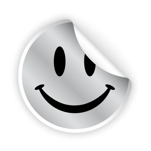 Vector glimlach gebogen sticker — Stockvector