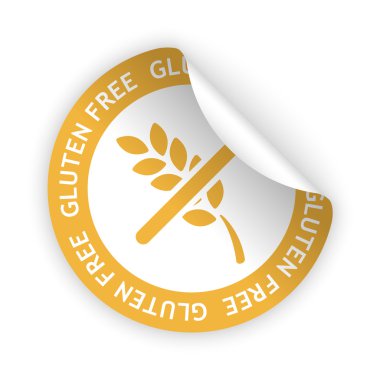 vektör gluten free bükülmüş sticker
