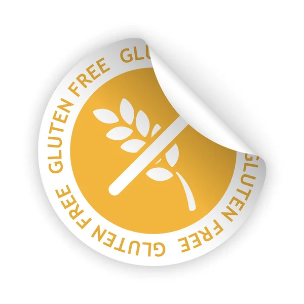 vektör gluten free bükülmüş sticker