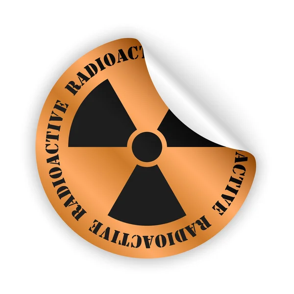 Vector radioactive bent sticker — Stock Vector