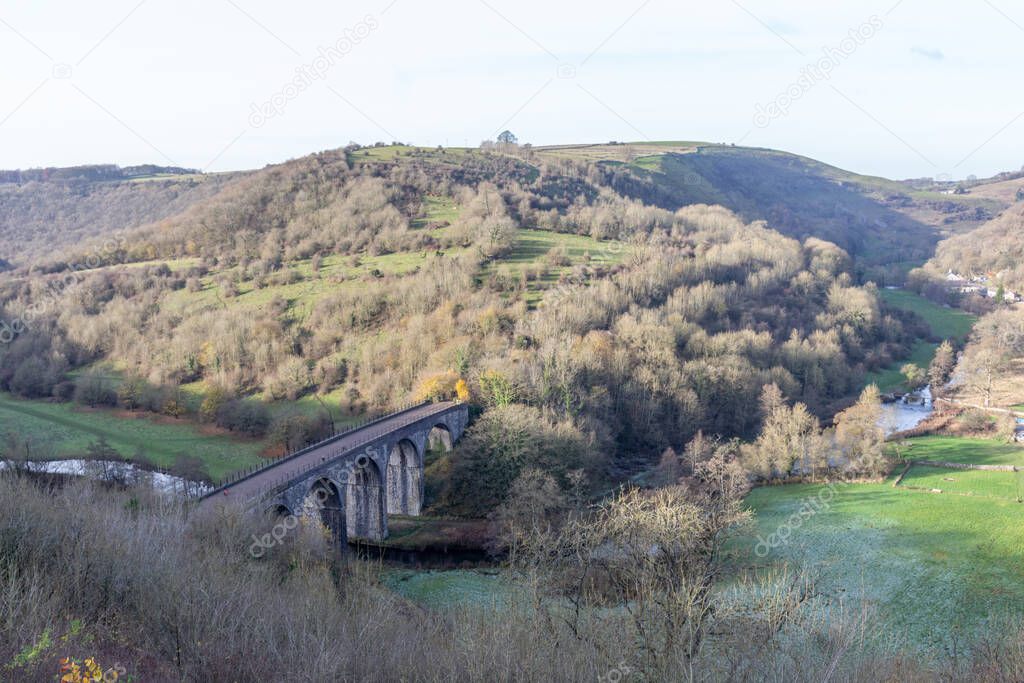 The Headstone viaduct on the Monsal Trail, at Monsal Head, Derbyshire, UK.