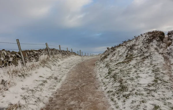 Winter Countryside Snow Tegg Nose Country Park Macclesfield Cheshire — Stockfoto