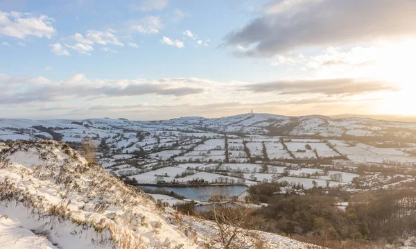 Winter Countryside Snow Tegg Nose Country Park Macclesfield Cheshire — Foto Stock