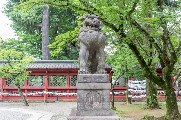 Komainu Perro León Estatua Santuario Nezu Ueno Tokio Japón Komainu —  Fotos de Stock