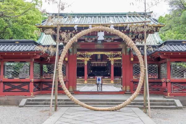 Círculo Simbólico Cuerda Sagrada Shimenawa Entrada Del Santuario Nezu Ueno —  Fotos de Stock