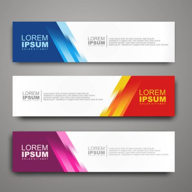 Yarım tonlu vektör web pankartı tasarım şablonu.