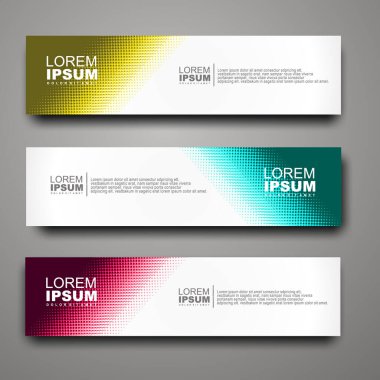 Yarım tonlu vektör web pankartı tasarım şablonu.