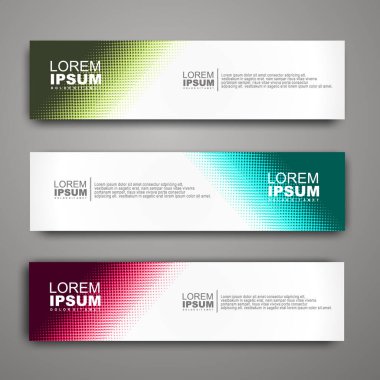 Yarım tonlu vektör web pankartı tasarım şablonu.