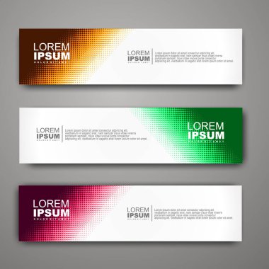 Yarım tonlu vektör web pankartı tasarım şablonu.