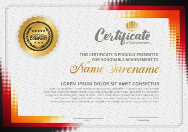 Yarım ton biçimli diploma sertifika şablonu ve modern şablon