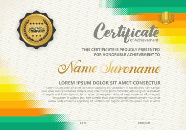 Yarım ton biçimli diploma sertifika şablonu ve modern şablon